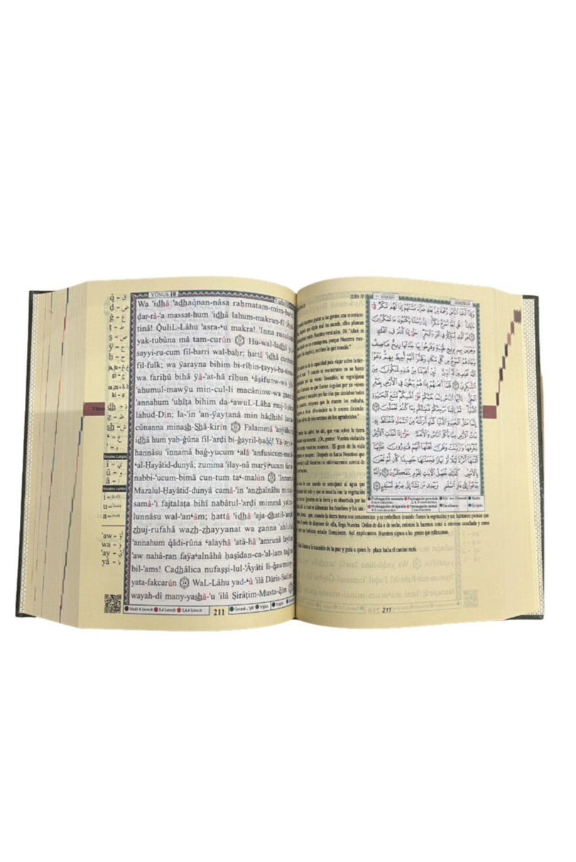 Corán Tajweed avec transcription et traduction en espagnol