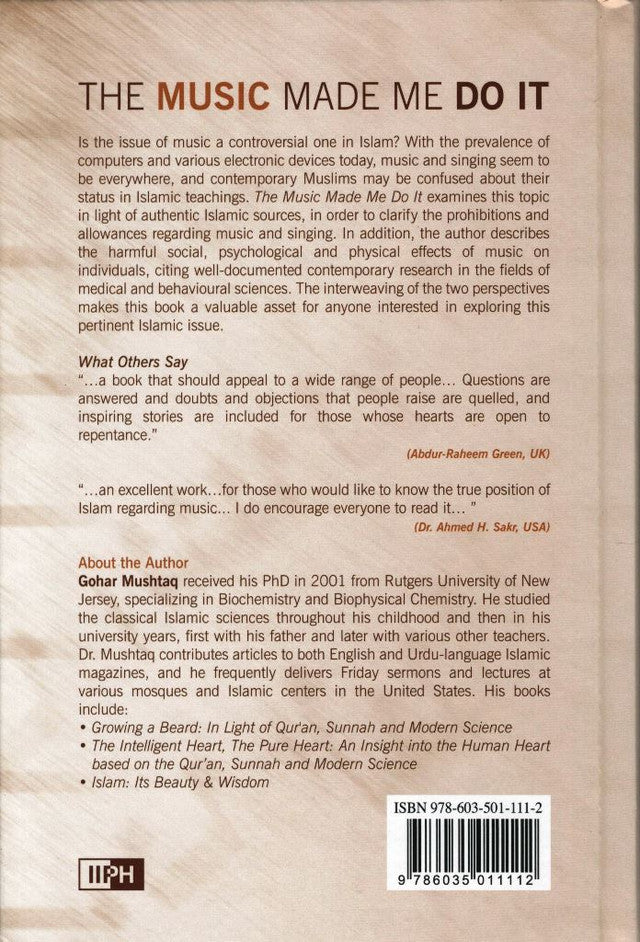 La musique m'a poussé à le faire, par le Dr Gohar Mushtaq