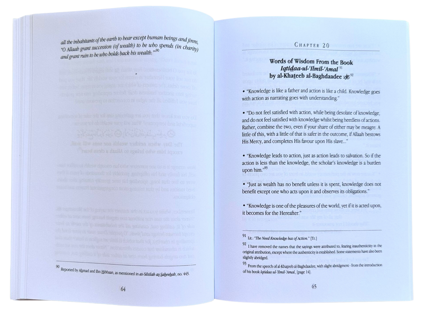 Orner le savoir d'action par Husayn al-Awaayishah | Livre d'études islamiques