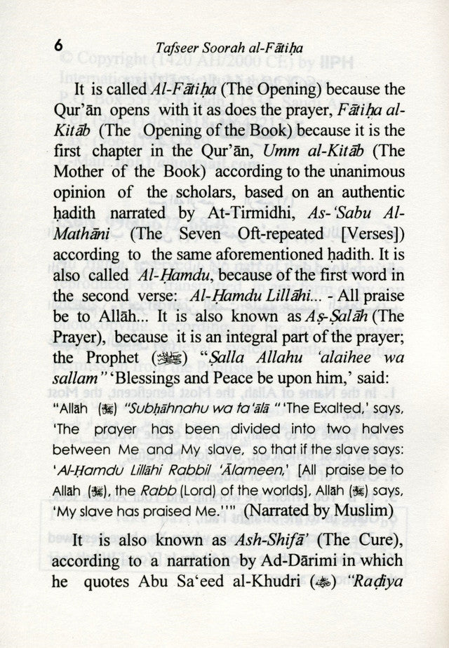 Tafseer Soorah Al Faatiha : Poche grande taille