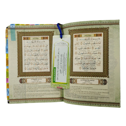 Coran (écriture ottomane) avec traduction anglaise et légende (B5, couleurs aléatoires)