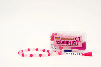 DIY Tasbih Making Kit with Dhikr Cards – Pink Islamic Kids Activity Set