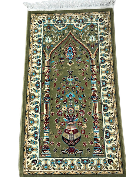Tapis de prière turc authentique au design ravissant – Tapis de prière islamique doux pour la prière quotidienne