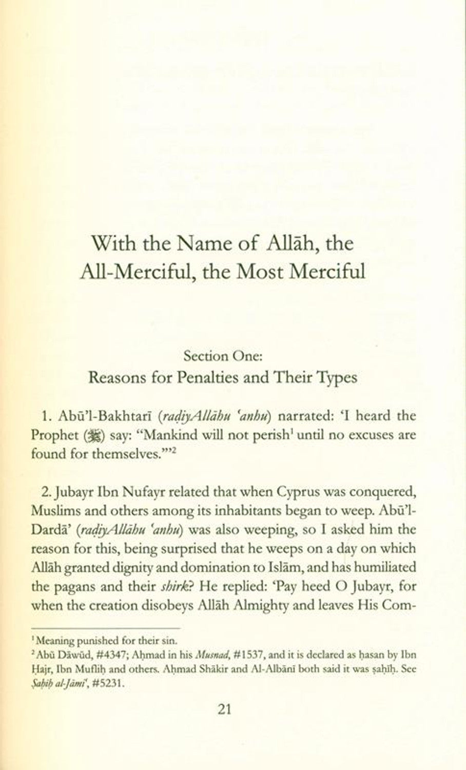 Livre des peines des nations disparues | Al-Hafiz Ibn Abi Al-Dunya