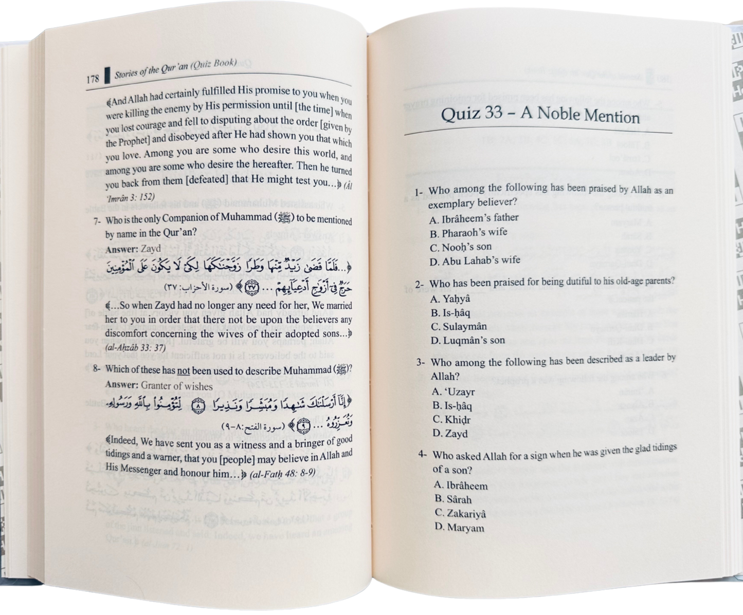 Stories of the Qur’an – Quiz Book by Ammar Awais