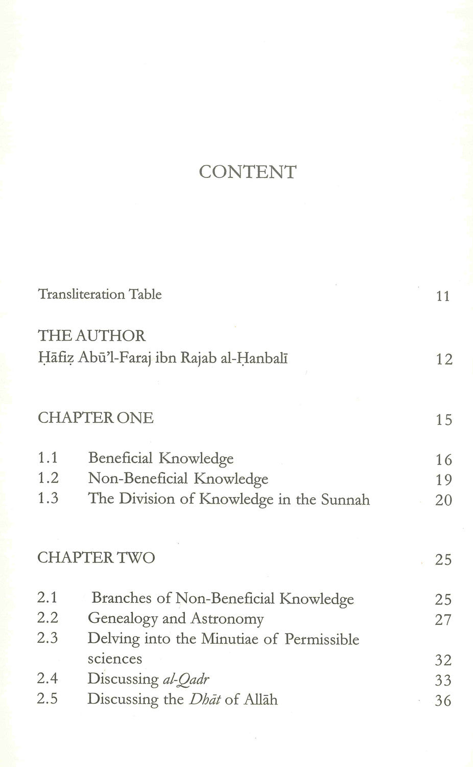 The Excellence of Knowledge By Ibn Rajab al Hanbali