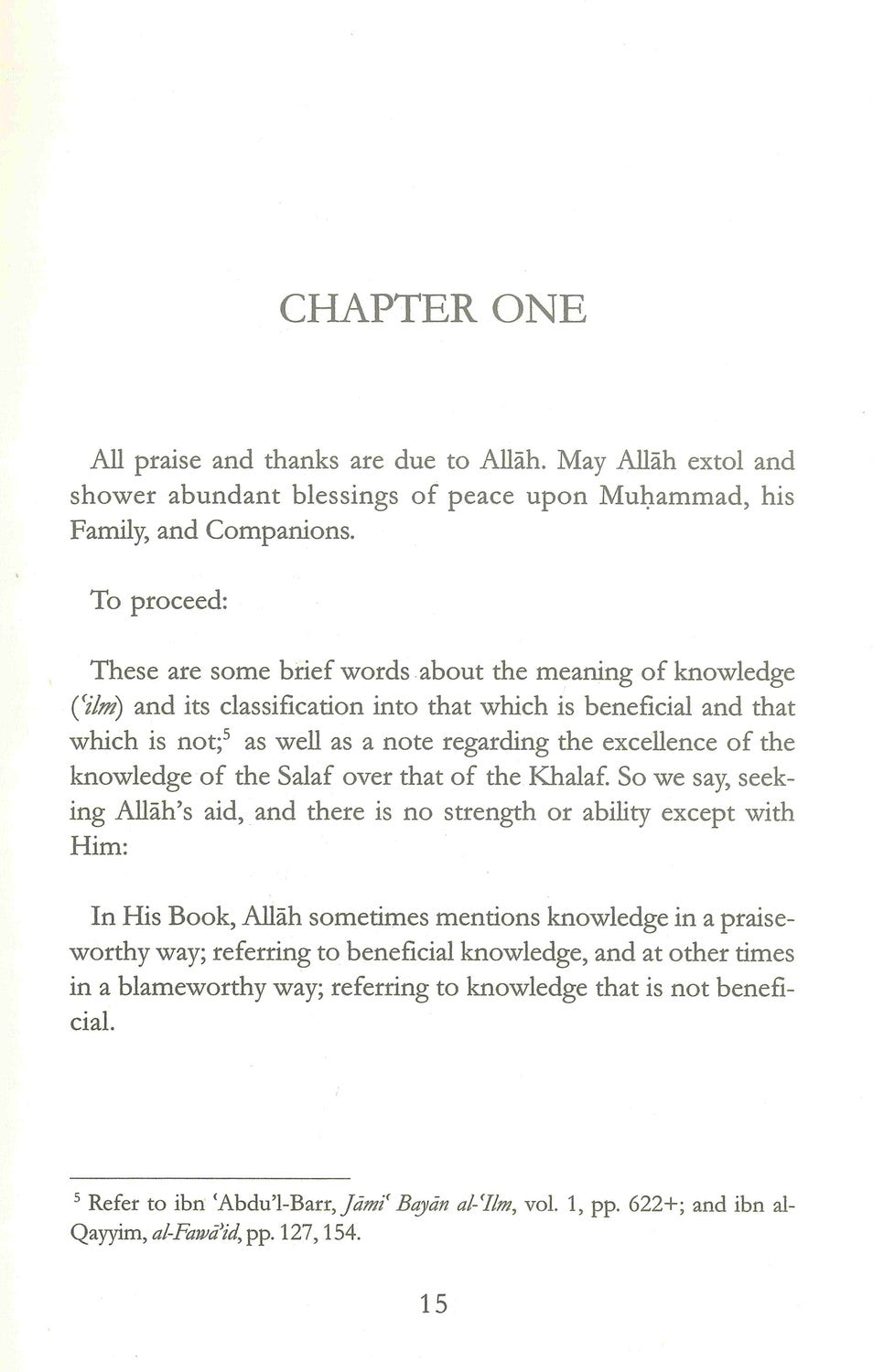 The Excellence of Knowledge By Ibn Rajab al Hanbali