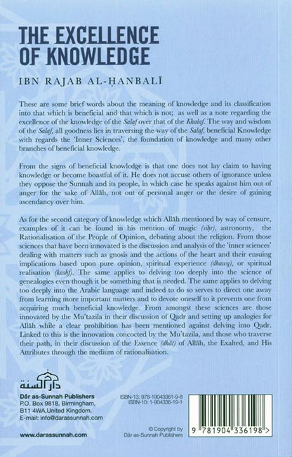The Excellence of Knowledge By Ibn Rajab al Hanbali