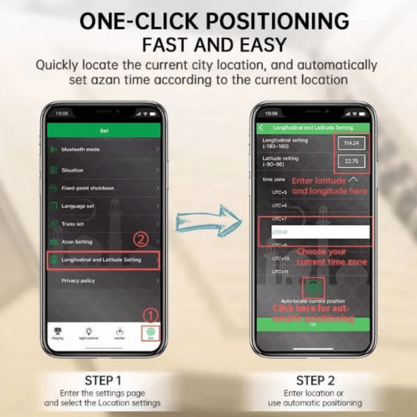 Touch Lamp Azan Clock Quran Cube Speaker QB303 – LED Lamp, Prayer Alarm & Quran Recitation Device