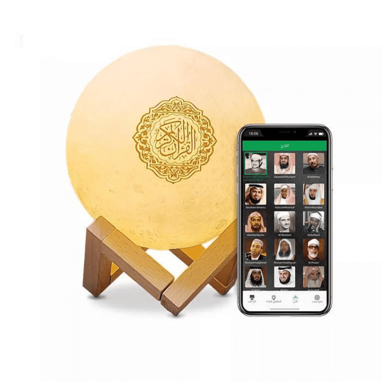 White Moon Lamp Quran Speaker SQ168 – LED Moon Light with Quran Recitation & Remote Control