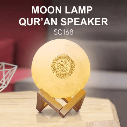 White Moon Lamp Quran Speaker SQ168 – LED Moon Light with Quran Recitation & Remote Control