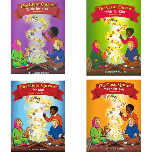 The Clear Quran Tafsir for Kids – Hardcover Collection | Surahs 1–9, 10–28, 29–48, 49–114 | With Arabic Text