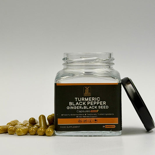 Turmeric + Black Pepper + Ginger & Black Seed Capsules – 60 Count | Natural Immune & Digestive Support