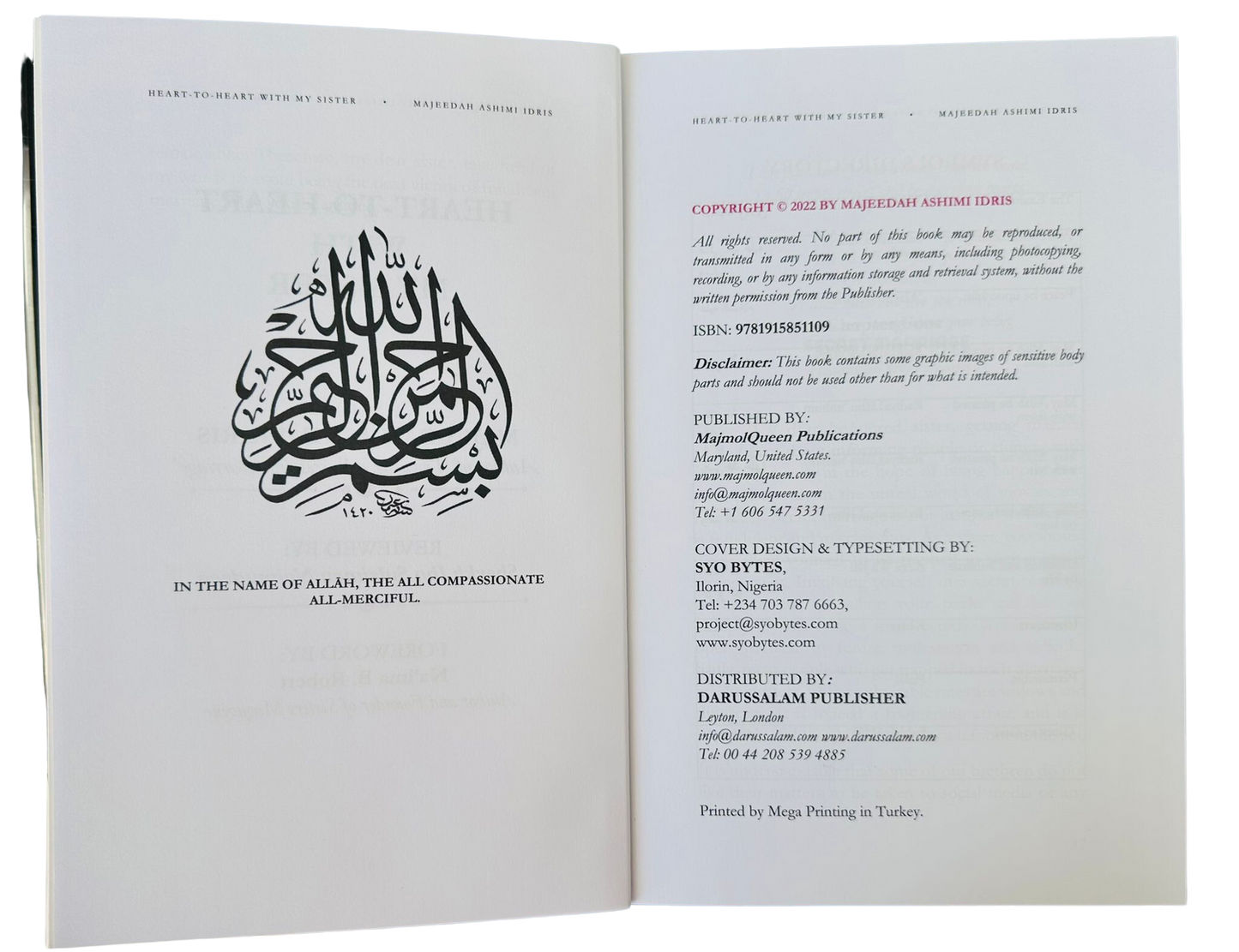 Heart-to-Heart with My Sisters Na'ima B. Robert (Foreword) by Majeedah Ashim Idris