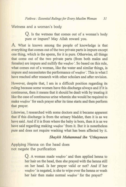 فتاوى وأحكام أساسية لكل مسلمة