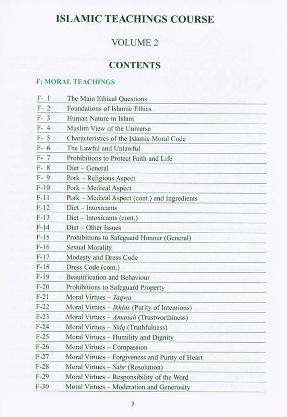 Islamic Teachings Course Vol 2 – Authentic Islamic Knowledge