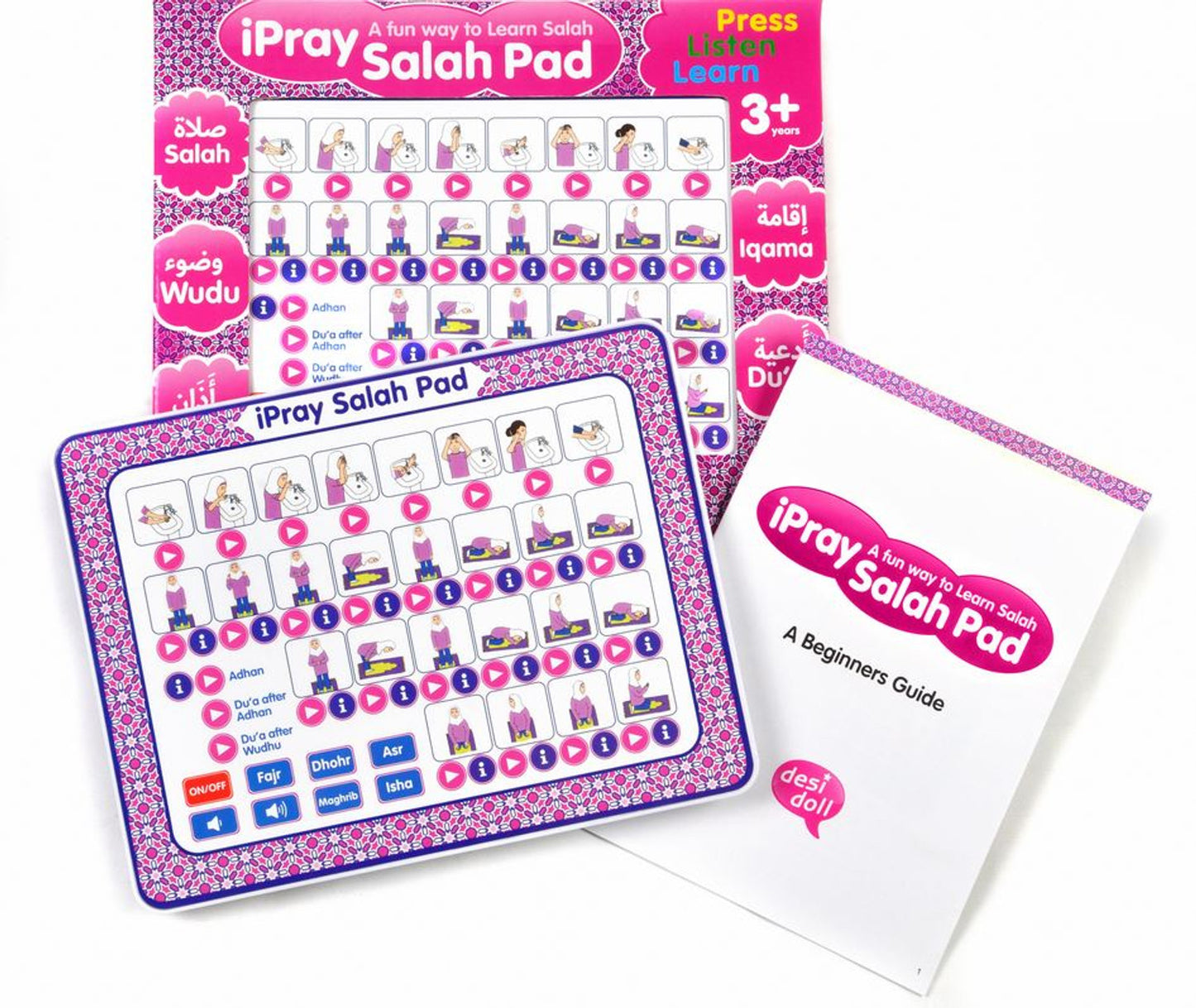iPray Salah Pad pour filles – Tapis de prière islamique interactif avec guidage vocal et lumineux