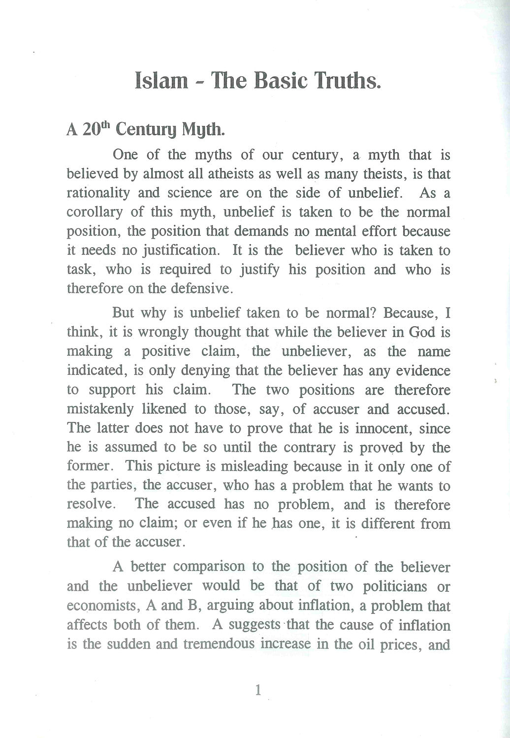 Islam The Basic Truths by sheikh jaafr S. Idris