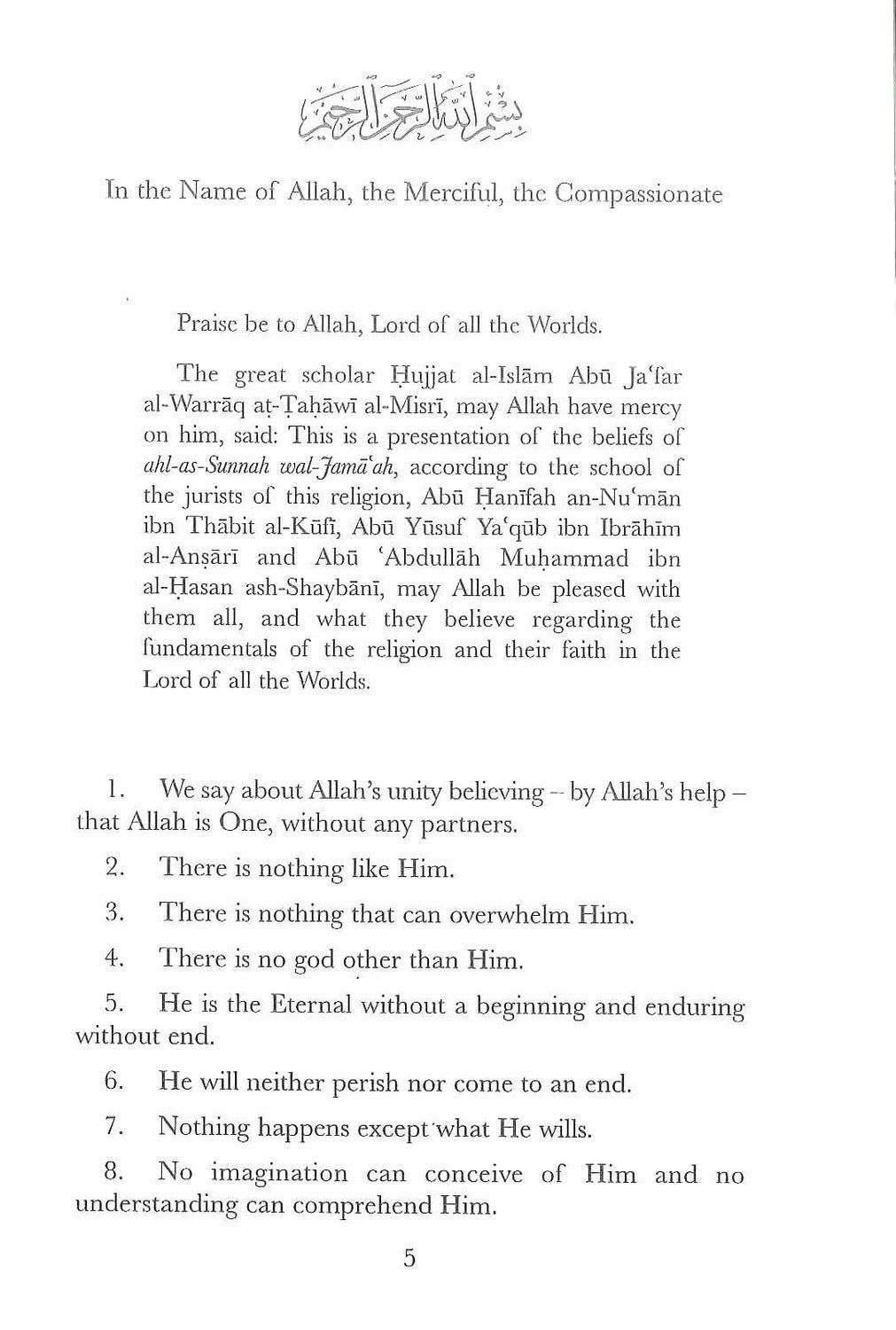 Islamic Belief by Imam abu Jafar at-Tahawi