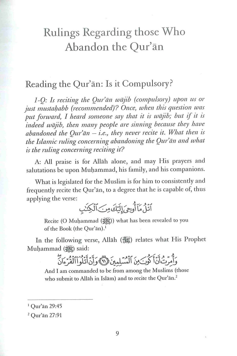 Islamic Rulings Regarding the Qur’an – Authentic Guidance from the Permanent Committee of Scholars