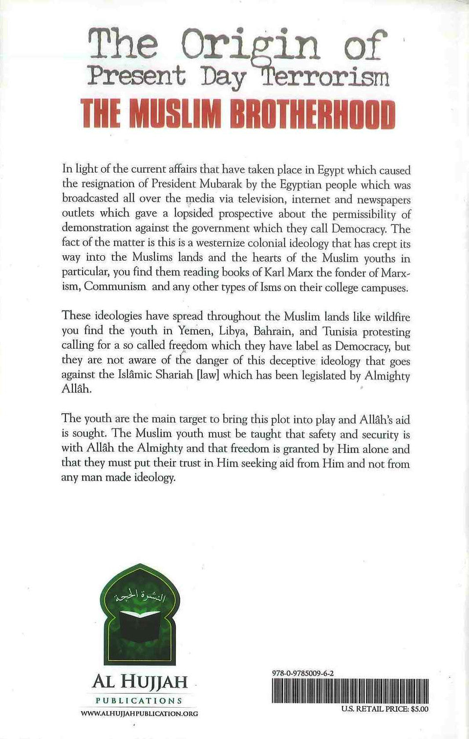 The Origin of Present Day Terrorism: The Muslim Brotherhood Movement