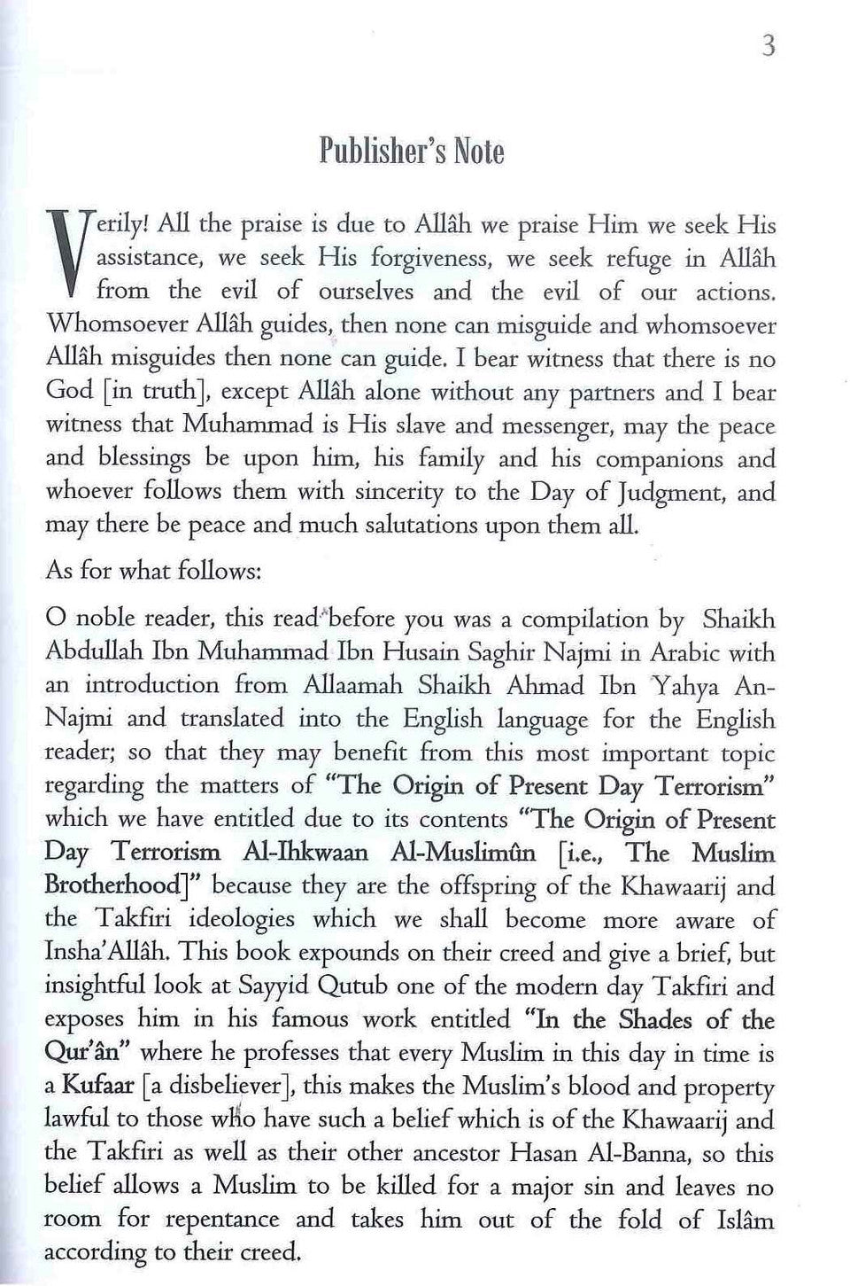 The Origin of Present Day Terrorism: The Muslim Brotherhood Movement