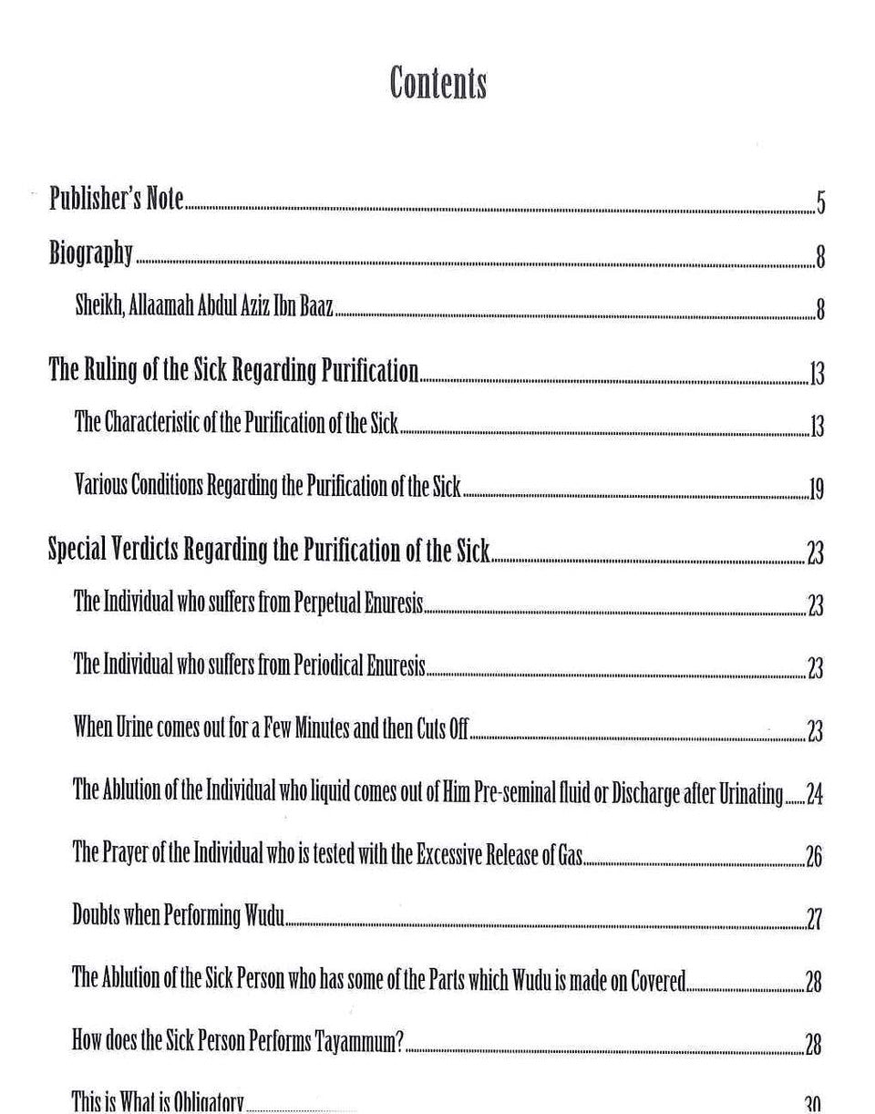 Rulings for the Sick Muslim: Purification, Prayer, and Fasting in Islam by Shaikh Al-Allaamah Abdul Aziz bin Abdillah bin Baaz