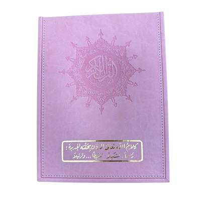 Tajweed Quran Deluxe in Elegant Leather Box - Silver and Pink Quraan - Easyquran for Girls Boys