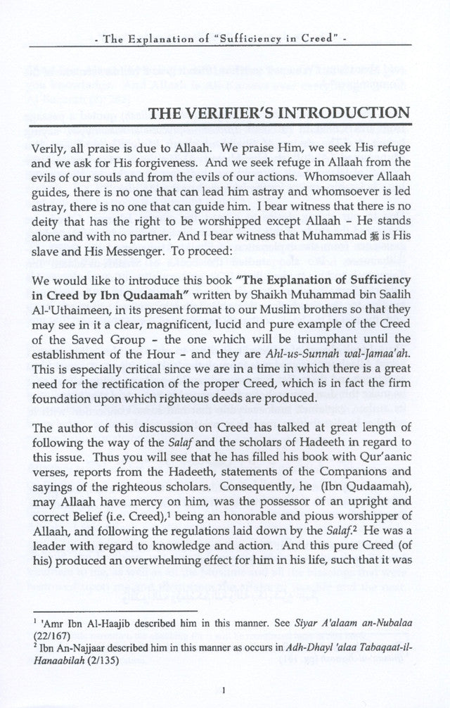 The Explanation Of Sufficiency In Creed