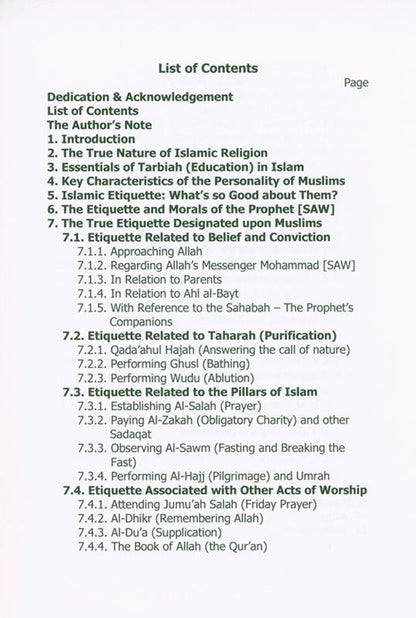 The True Islamic Etiquette by Dr Abdul Karim Awad
