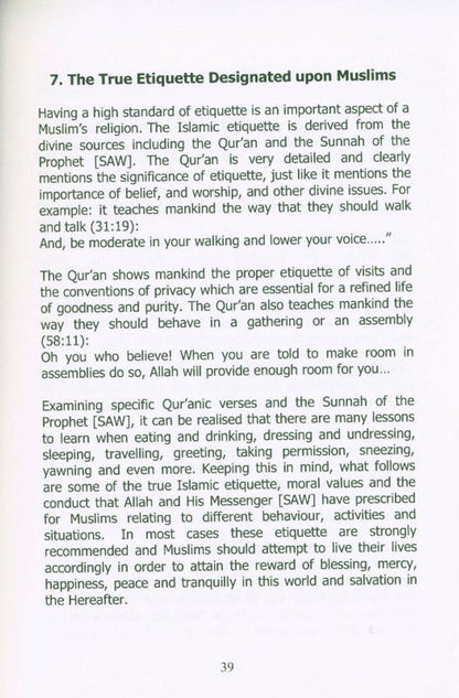 The True Islamic Etiquette by Dr Abdul Karim Awad